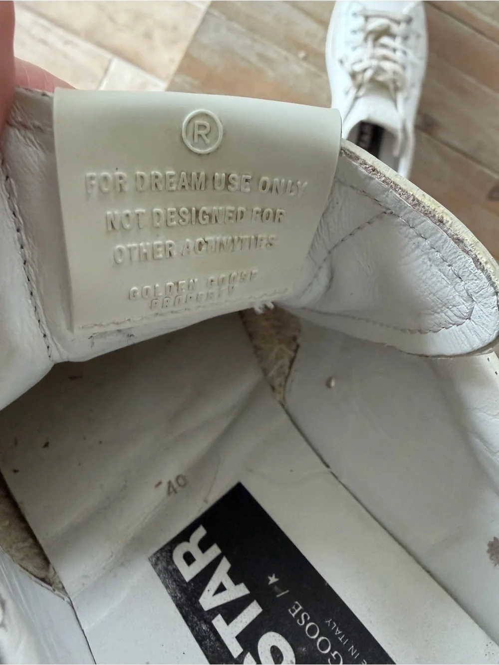 Golden Goose White Leather Platform Sneakers with Silver Heel